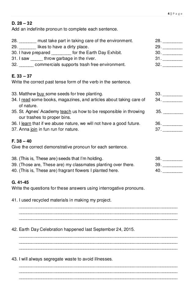 1st periodical test epp 4 home economics picture