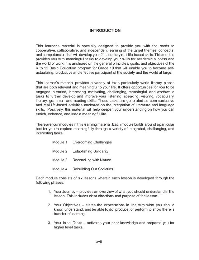 Deped English Grade 10 Unit 1 Learner S Manual