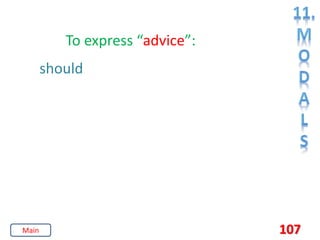 107
To express “advice”:
should
Main
 
