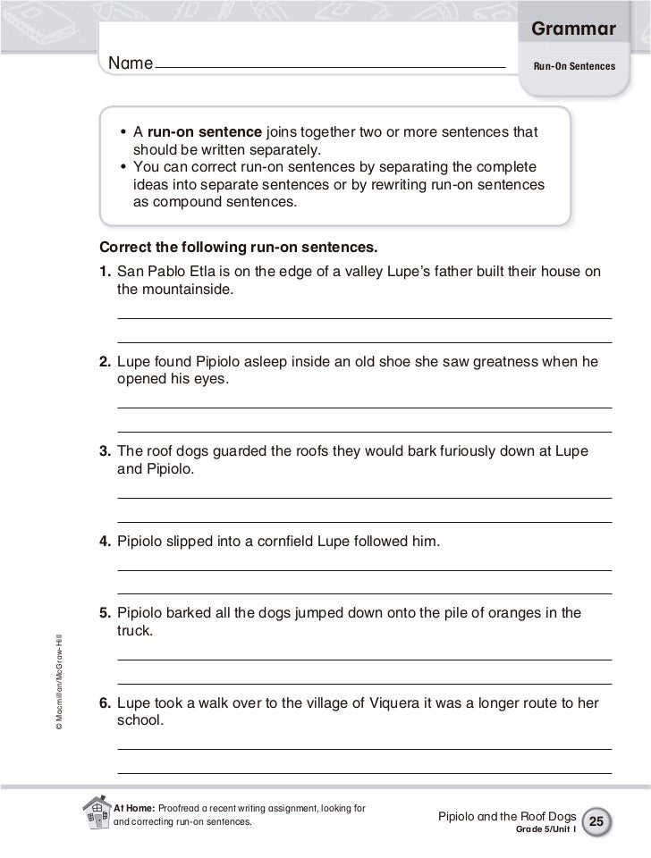 Grade 5 English Grammar Worksheets