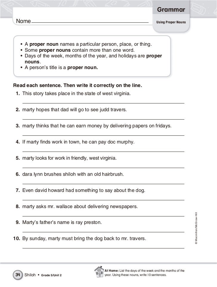 english grammar 5th grade