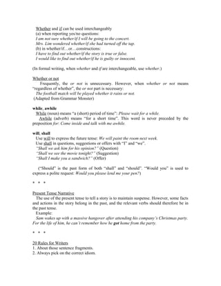 Whether Example English Grammar Essentials (word document) | DOC