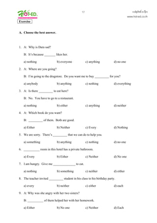 English grammar & exercises for thai students 276p | PDF