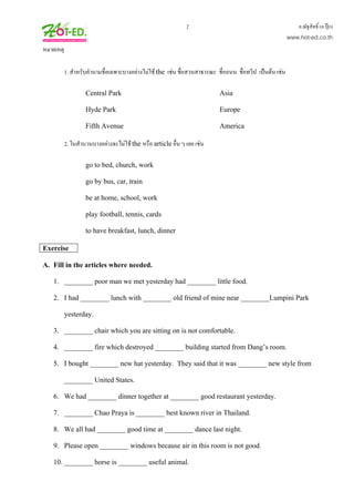 English grammar & exercises for thai students 276p | PDF