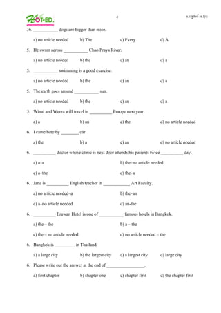 English grammar & exercises for thai students 276p | PDF