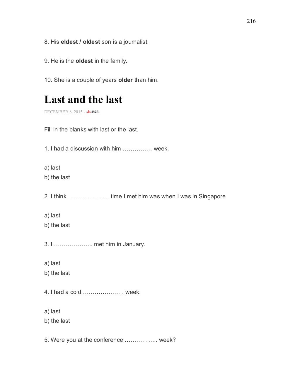 English Grammar Lessons (Part 1)