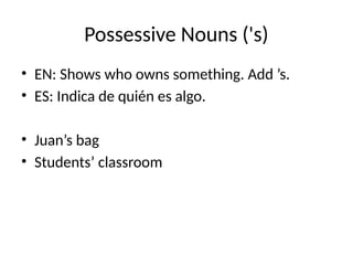Mastering Basic English Grammar: Possessive Adjectives, Prepositions ...