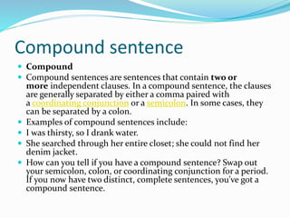English grammar projects on sentences | PPT