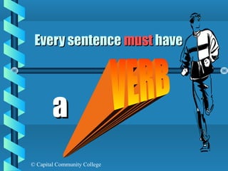 © Capital Community College
Every sentenceEvery sentence mustmust havehave
aa
 