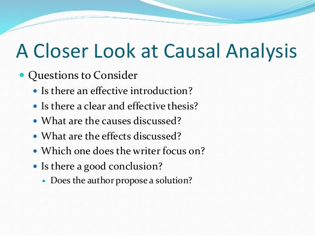 Causal analysis essay sample