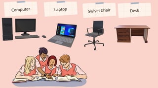 Computer Laptop
Swivel Chair Desk
 