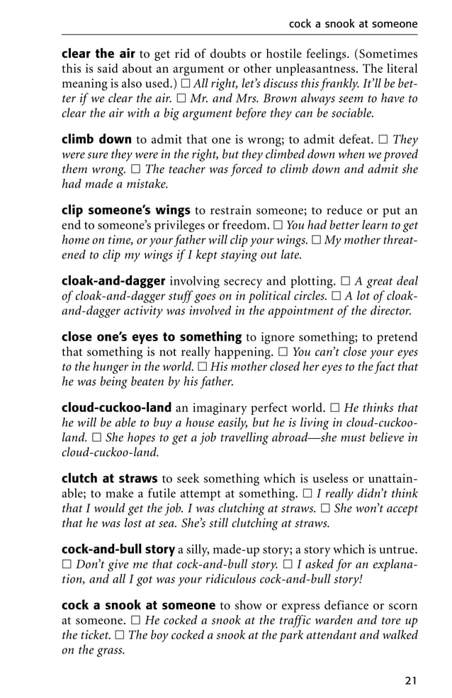 English idioms dictionary in PDF download for free