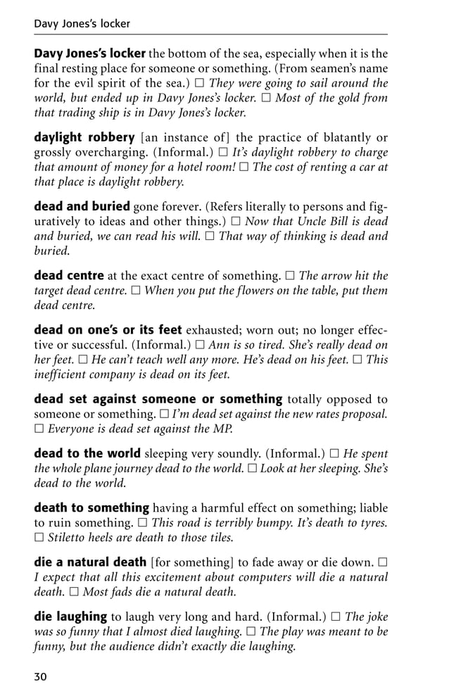 English idioms dictionary in PDF download for free