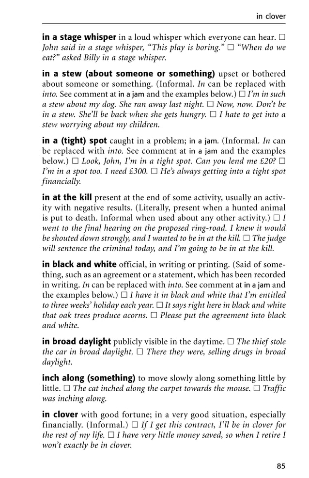 English idioms dictionary in PDF download for free