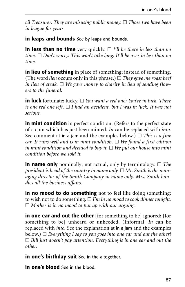 English idioms dictionary in PDF download for free