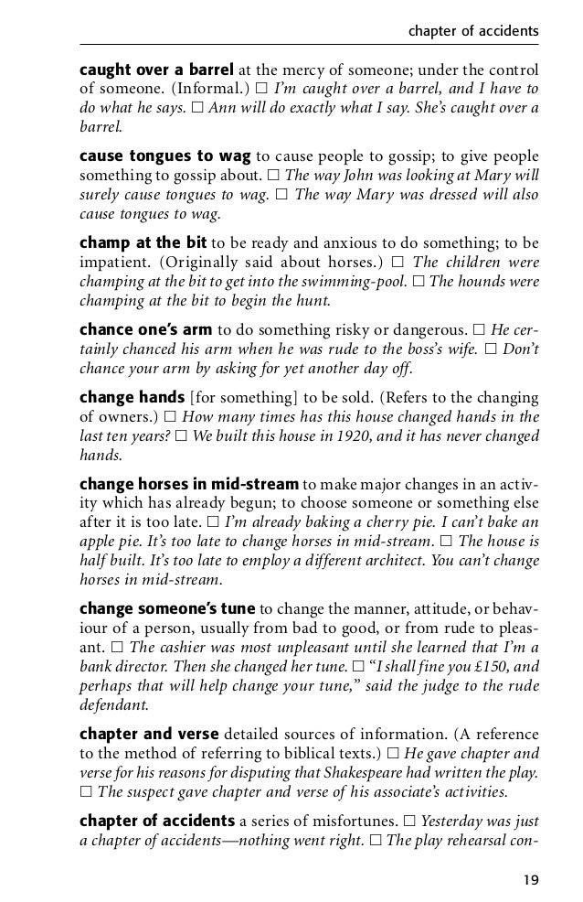 English idioms dictionary in PDF download for free