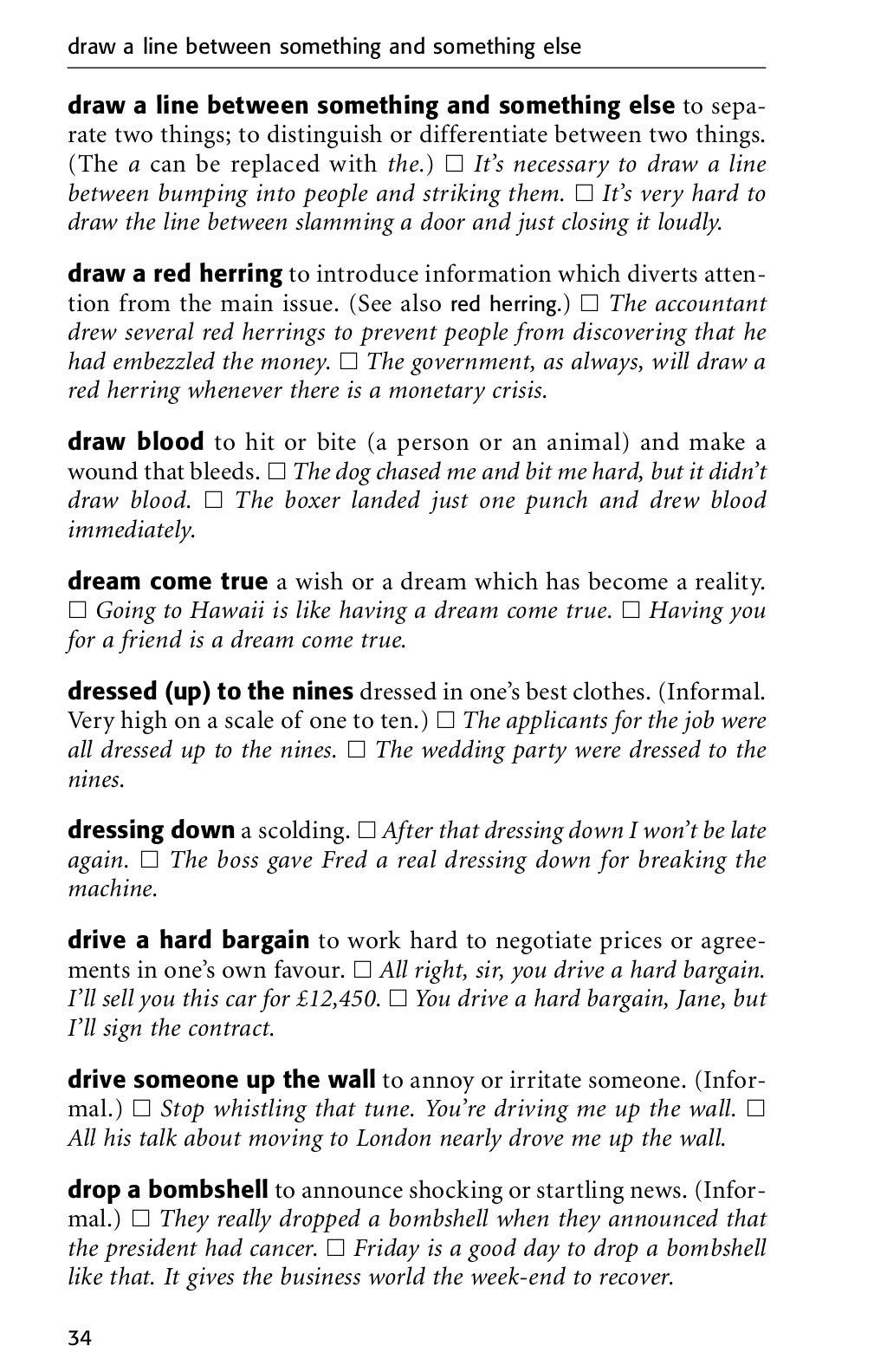 English idioms dictionary in PDF download for free