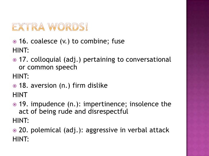 English III Honors Vocab 1