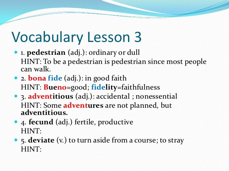 English 3 Honors Vocab 3