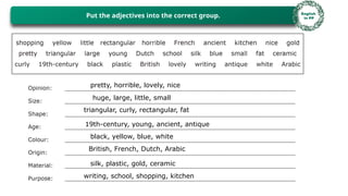 Mastering the Correct Order of Adjectives in English Sentences | PPTX