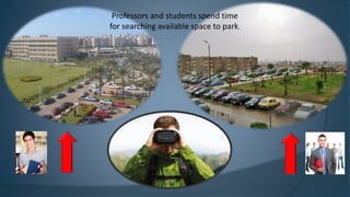 Professors and students spend time
for searching available space to park.
 