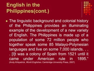 Development of English in the Philippines | PPTX