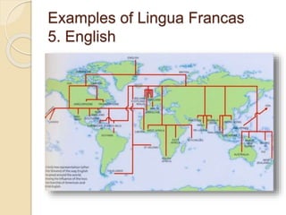 Examples of Lingua Francas
5. English
 
