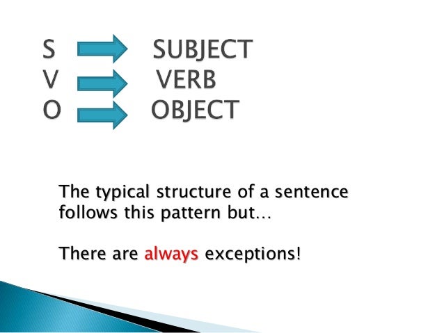 English is an SVO language