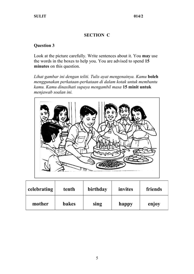 English language kssr year 4 paper 2 | PDF