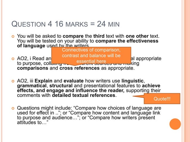 English Language Exam Revision PowerPoint