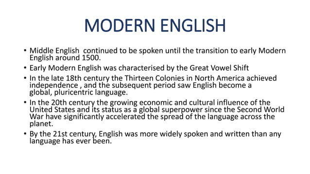 presentation about the english language