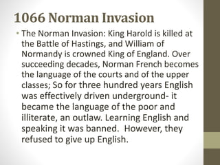 Normandy Language English Language Timeline | PPTX