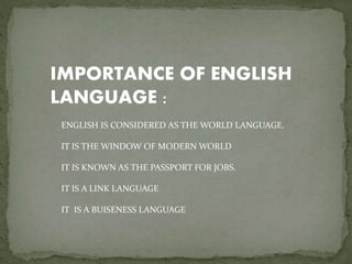 Importance of English language | PPT