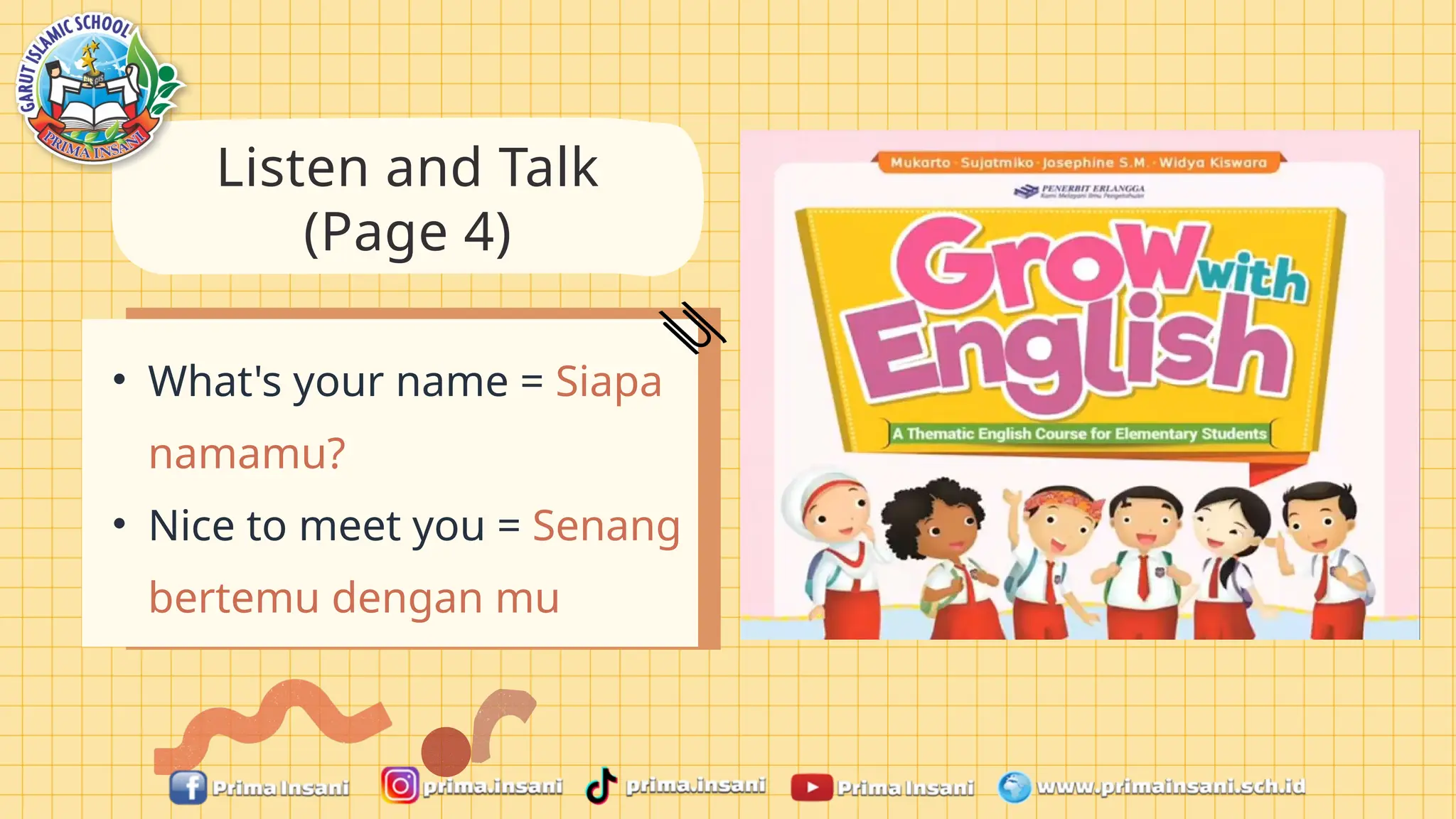 English Lesson 1 about ask and tell names, ask and tell age | PPTX
