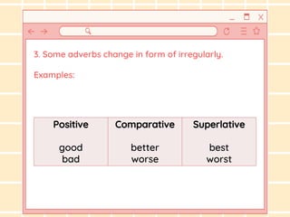 ENGLISH_LESSON 3_USING ADVERBS IN THEN POSITIVE, COMPARATIVE, AND ...
