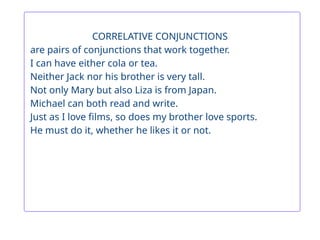Relative Conjunctions Examples Comprehensive Guide to English Conjunctions: Types and Usage | PPTX