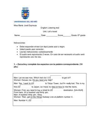 English listening test | DOCX