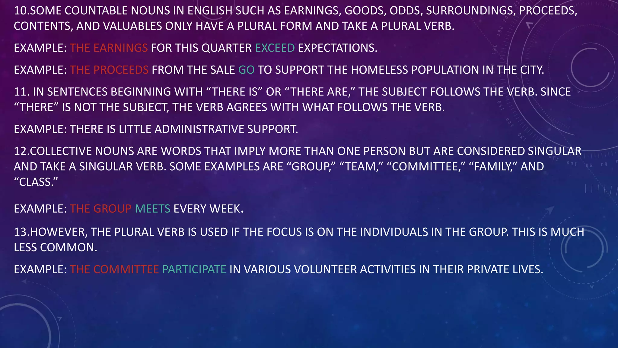 Subject verb agreement | PPTX