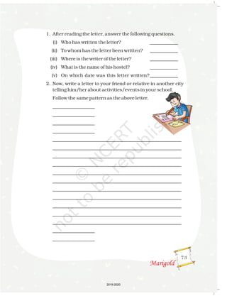 Message Writing Class 5 Question English NCERT Class 5 | PDF