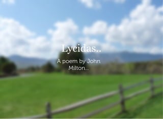 Lycidas by John Milton
