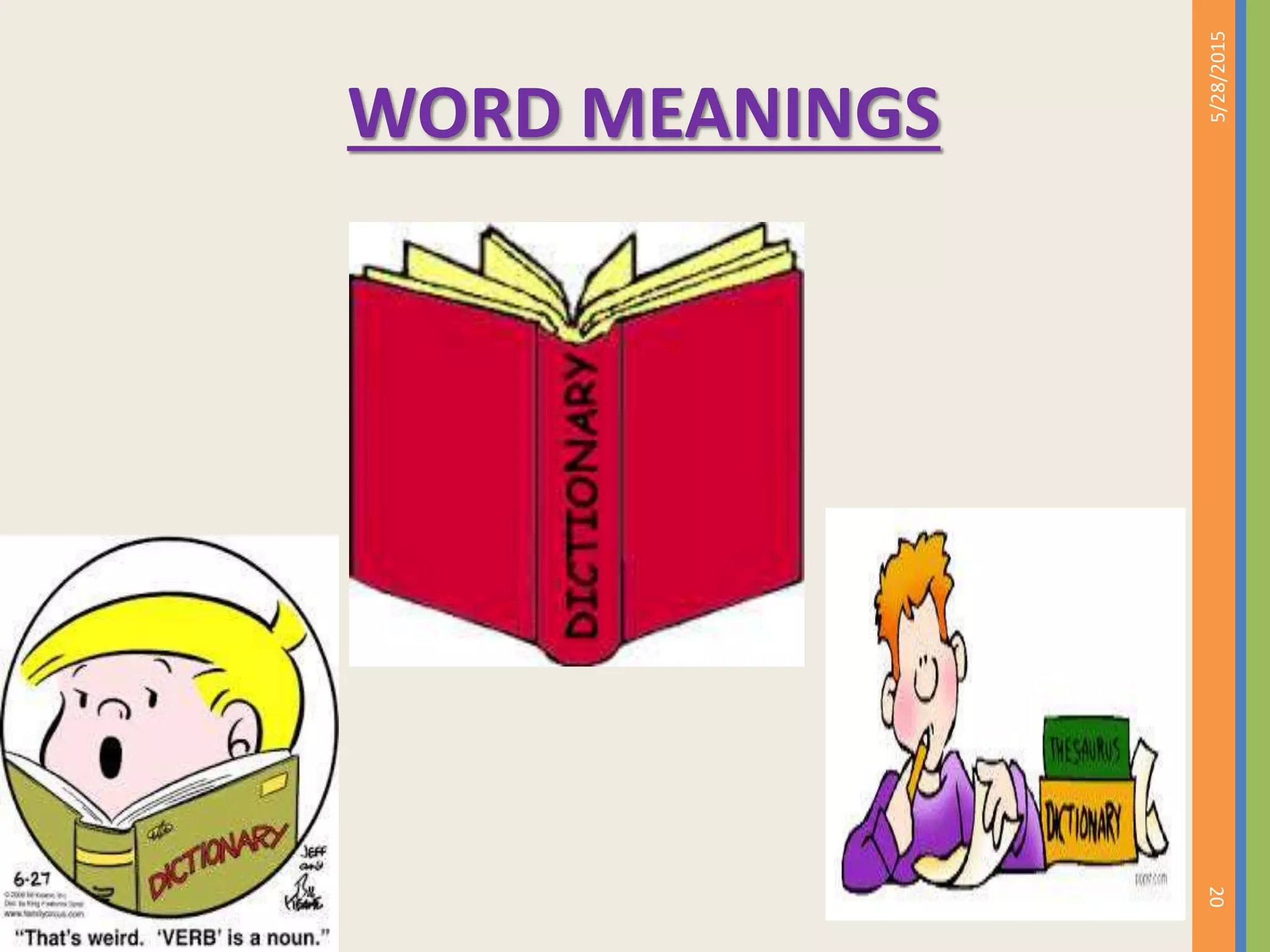 WORD MEANINGS
5/28/2015
20
 