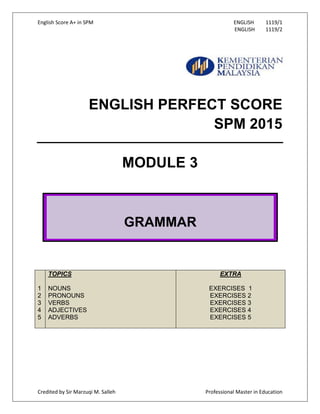 English perfect score spm 2015