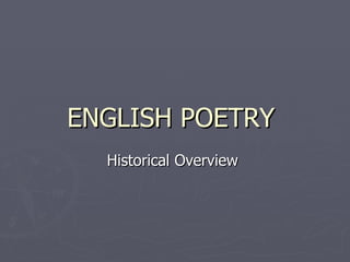 ENGLISH POETRY  Historical Overview  