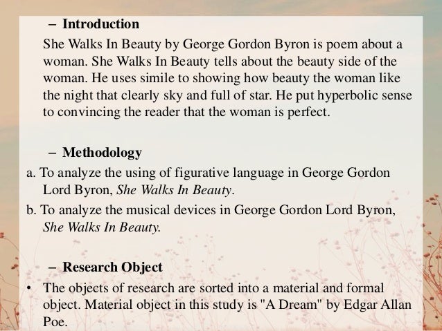 She walks in beauty essay