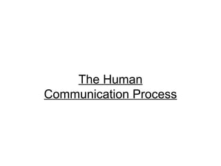 The Human
Communication Process
 