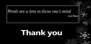 Words are a lens to focus one’s mind
- Ayn Rand
 