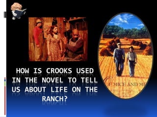 How is Crooks used in the novel to tell us about life on the ranch? 
