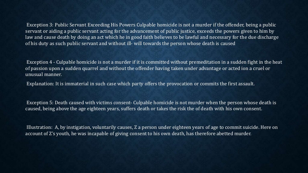 Culpable Homicide VS Murder Culpable Homicide VS Murder