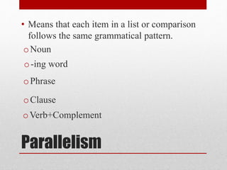 Using Parallel Structures and Fixing Structures Problems | PPTX