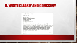 II. WRITE CLEARLY AND CONCISELY
 